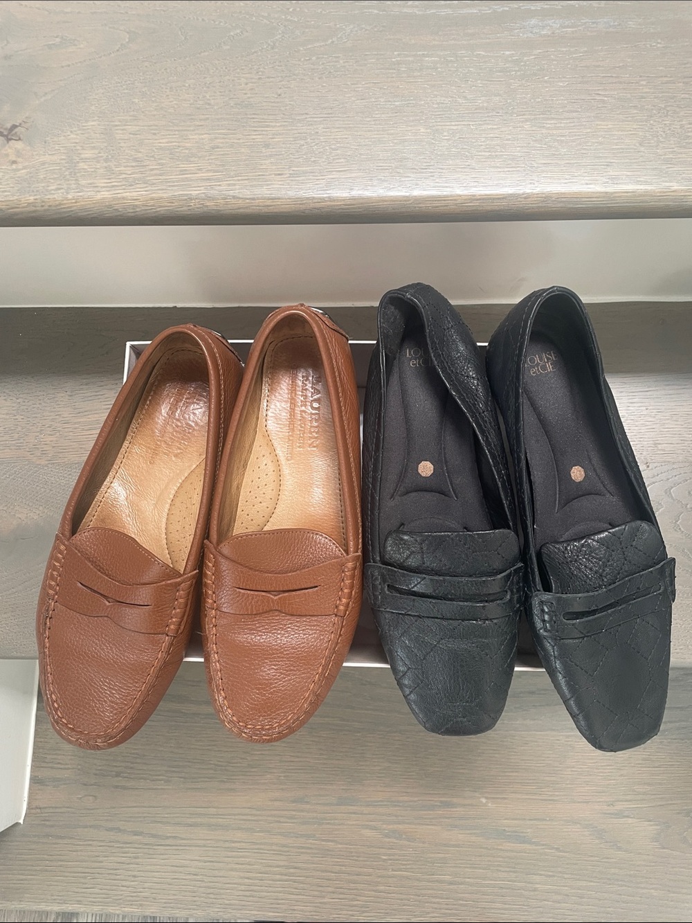 Ralph Lauren Brown and Black Leather Penny Loafers